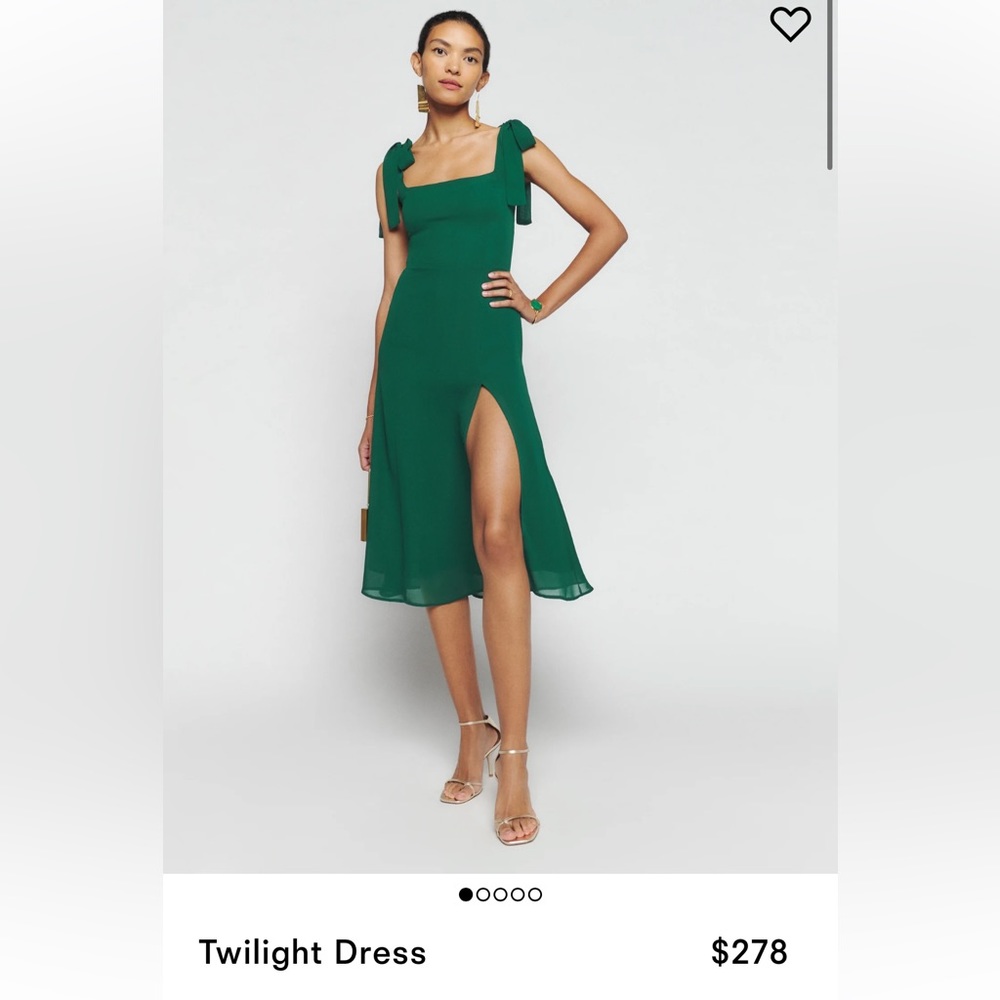 Reformation - Twilight Dress - Emerald - Size 4P